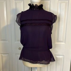 Chelsea 28 Nordstrom’s Beautiful Sheer Lace Button Blouse